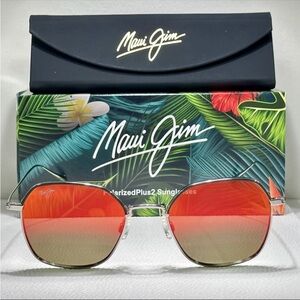Maui Jim Moon Doggy Titanium  Men Women Unisex Gunmetal Red Japan RM874-02D
